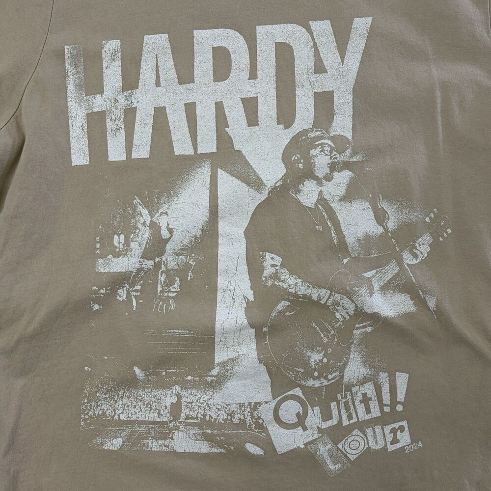 HARDY Concert Tour Shirt XL Tan Beige Quit Tour 2024 Graphic Band Tee Country